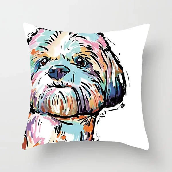 Vibrant Animal Portrait Pillow Covers 45x45cm Soft Velvet Decorative Cushion Cover Dog Cat Tiger Lion Pillowcases for Sofa Car