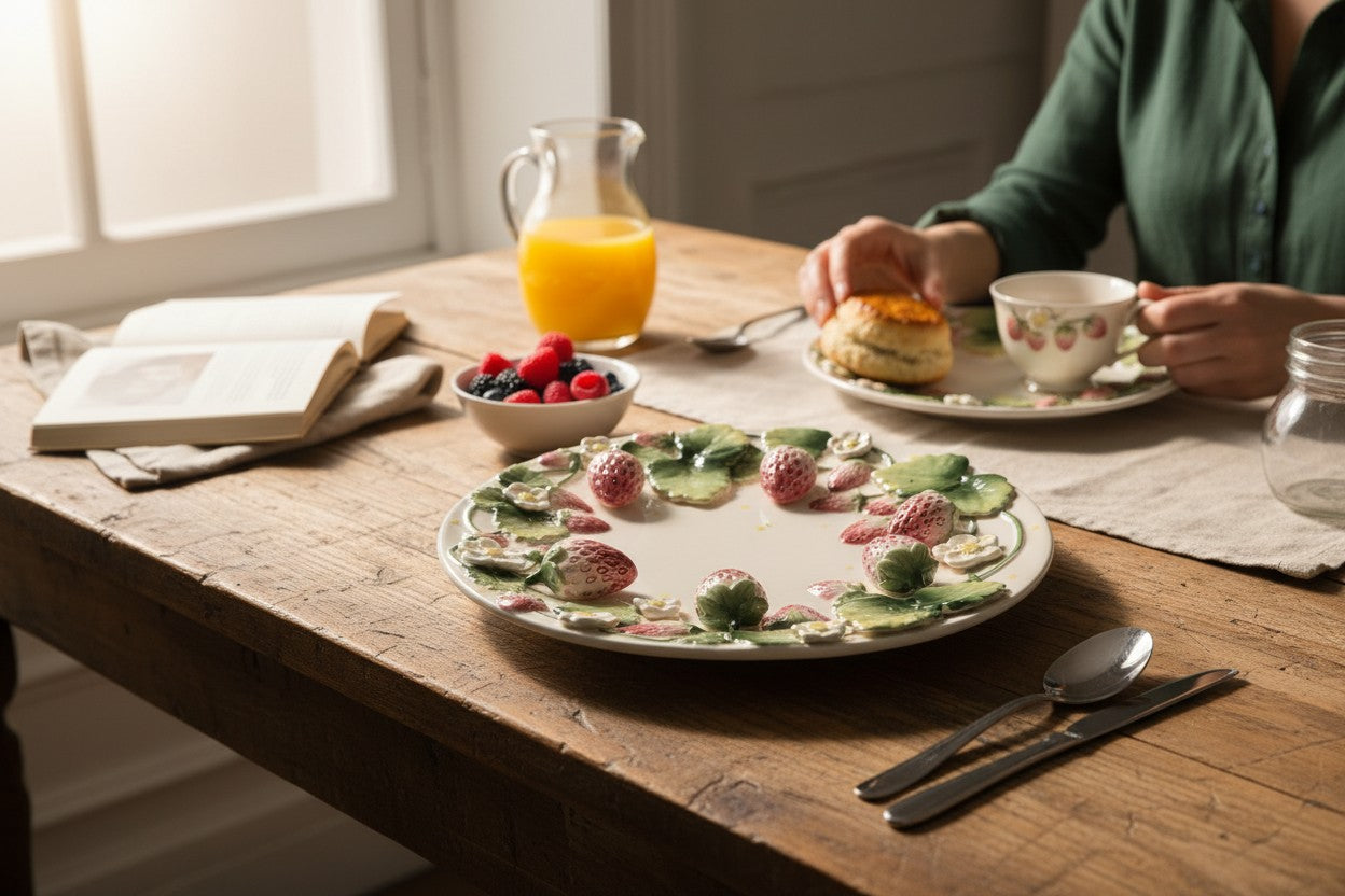 Embossed Ceramic Dessert Plate