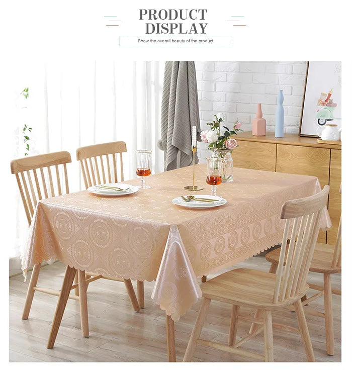 CANIRICA Table Cloth PVC Tablecloth Waterproof Table Cover Rectangular For Kitchen Decor Dining Tafelkleed Luxury Home Decor