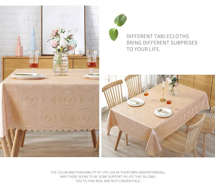 CANIRICA Table Cloth PVC Tablecloth Waterproof Table Cover Rectangular For Kitchen Decor Dining Tafelkleed Luxury Home Decor