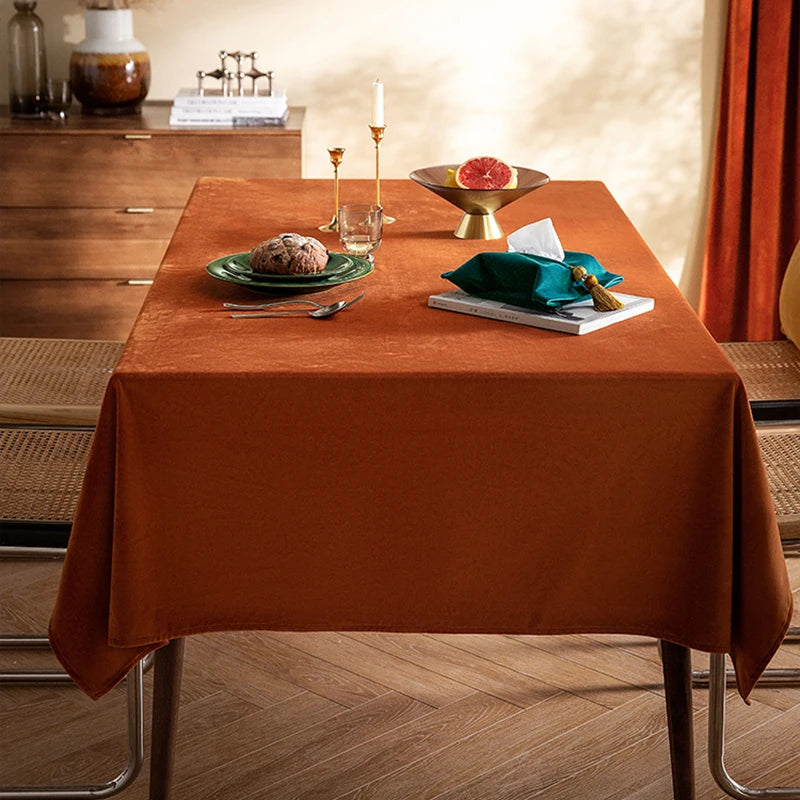 CANIRICA Velvet Tablecloth Decorative Table Cover Tea Coffee Mantel Mesa Rectangular Thick Table Cloth Wedding Dining Customize