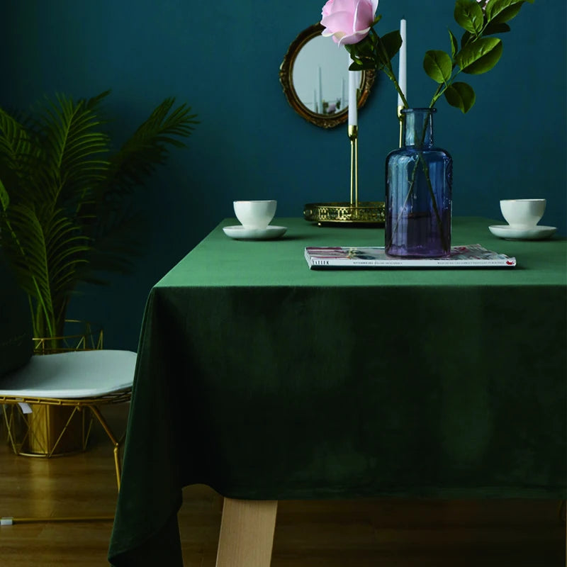 CANIRICA Velvet Tablecloth Decorative Table Cover Tea Coffee Mantel Mesa Rectangular Thick Table Cloth Wedding Dining Customize