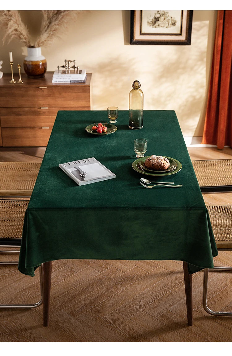 CANIRICA Velvet Tablecloth Decorative Table Cover Tea Coffee Mantel Mesa Rectangular Thick Table Cloth Wedding Dining Customize
