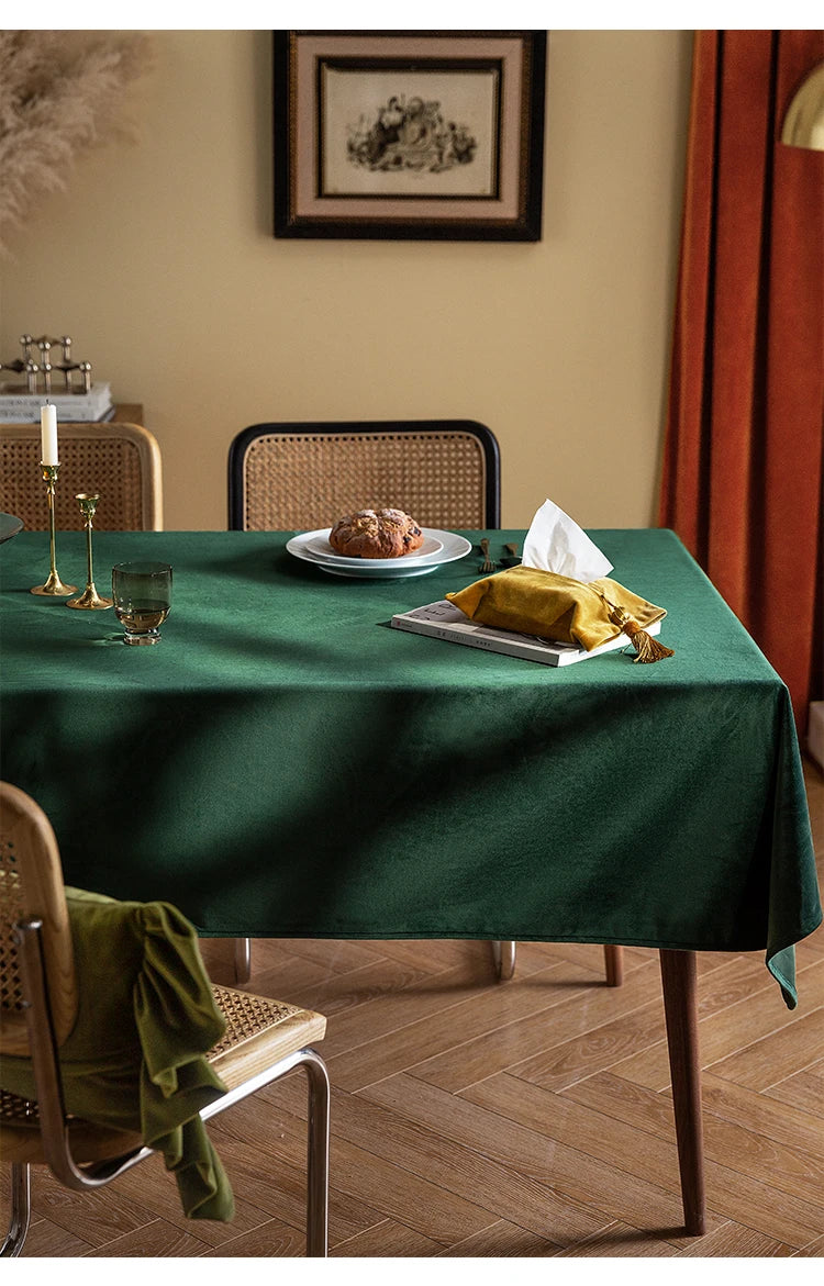 CANIRICA Velvet Tablecloth Decorative Table Cover Tea Coffee Mantel Mesa Rectangular Thick Table Cloth Wedding Dining Customize