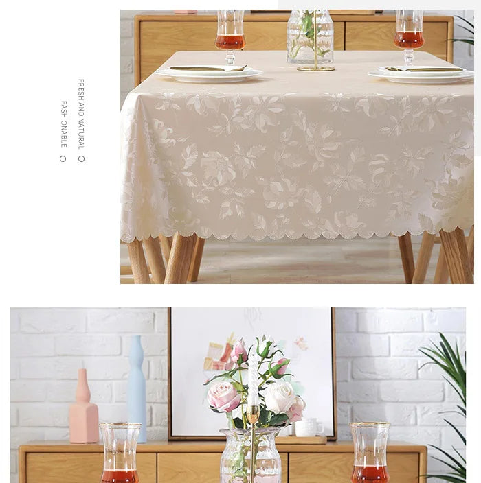 CANIRICA Table Cloth PVC Tablecloth Waterproof Table Cover Rectangular For Kitchen Decor Dining Tafelkleed Luxury Home Decor
