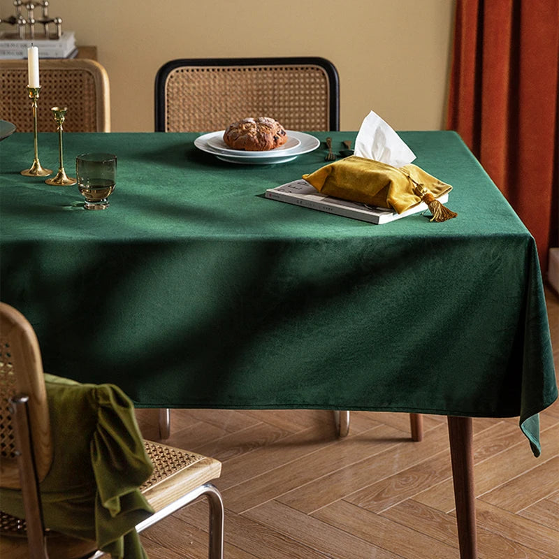 CANIRICA Velvet Tablecloth Decorative Table Cover Tea Coffee Mantel Mesa Rectangular Thick Table Cloth Wedding Dining Customize