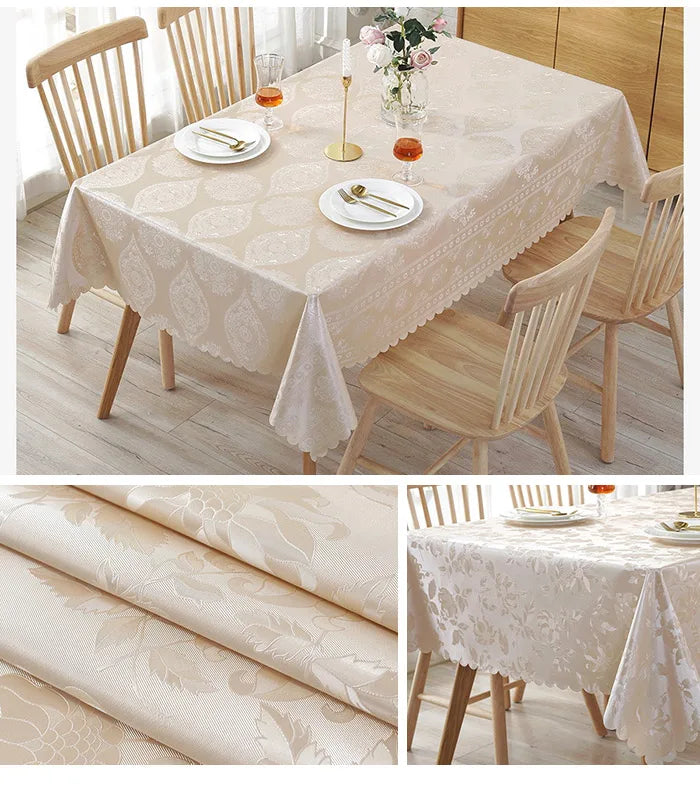 CANIRICA Table Cloth PVC Tablecloth Waterproof Table Cover Rectangular For Kitchen Decor Dining Tafelkleed Luxury Home Decor