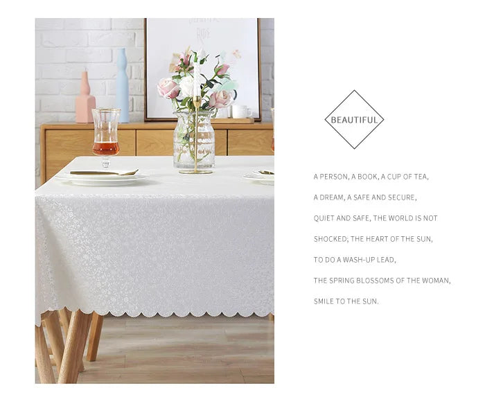 CANIRICA Table Cloth PVC Tablecloth Waterproof Table Cover Rectangular For Kitchen Decor Dining Tafelkleed Luxury Home Decor