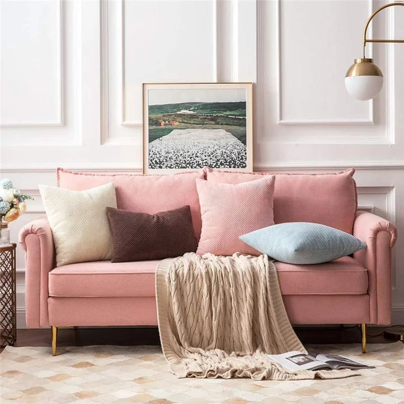 Brown Corduroy Cushion Cover Decorative Home Nordic Style for Living Room Sofa Suitable for All Seasons 45*45cm Pillow Cover