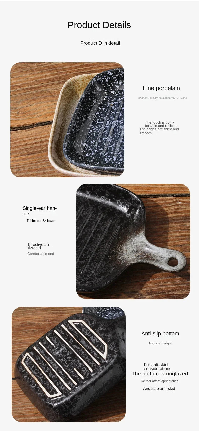 Ceramic tableware wholesale Ceramic tableware  High value Western food plate Baking Handle  Porcelain  Square plate Dinner plate
