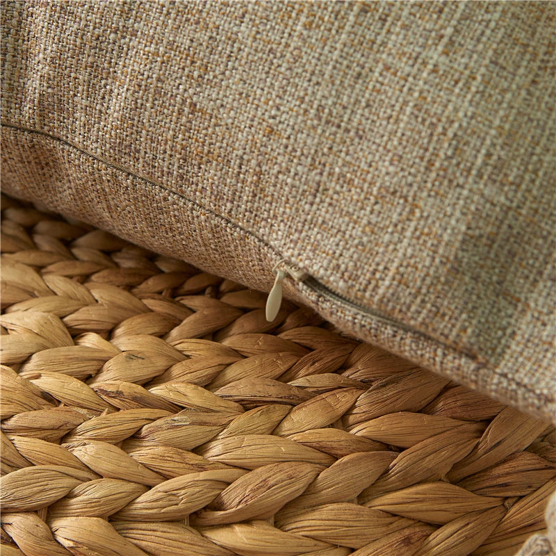 Yellow/Khaki Cushion Cover Home Linen Decorative 1PC and Practical Soft Pillow Cover for Sofa Bedroom Comfortable Pillow Cases