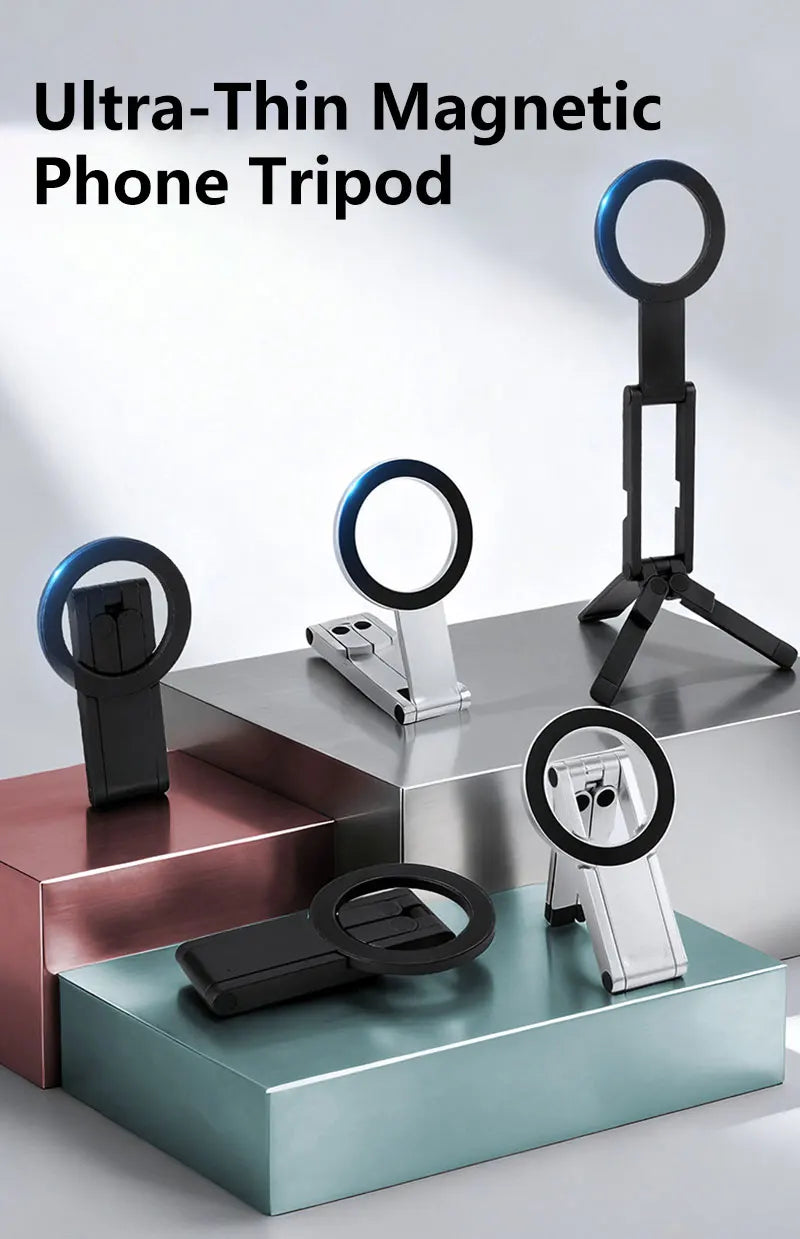 Magnetic Phone Holder Tripod Travel Essentials Flexible Rotation Hands-Free Airplane Phone Mount Seat Phone Stand