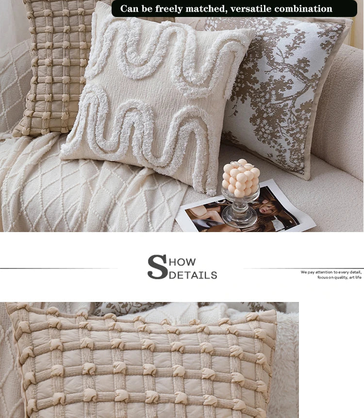 High-quality Cushion Cover Brown Series Skin-friendly Home Decoration Pillowcase 45x45 Living Room Sofa Modern Simple Versatile