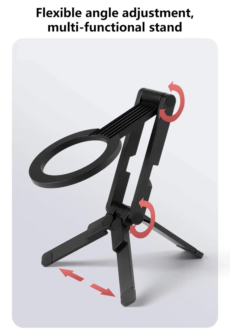Magnetic Phone Holder Tripod Travel Essentials Flexible Rotation Hands-Free Airplane Phone Mount Seat Phone Stand