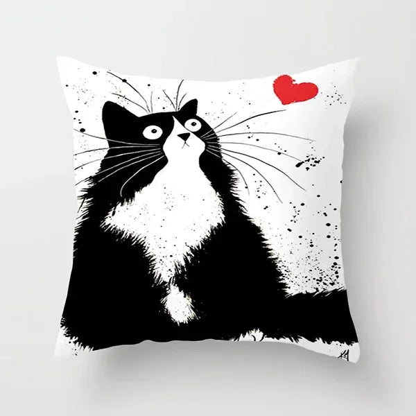 Vibrant Animal Portrait Pillow Covers 45x45cm Soft Velvet Decorative Cushion Cover Dog Cat Tiger Lion Pillowcases for  Sofa Car