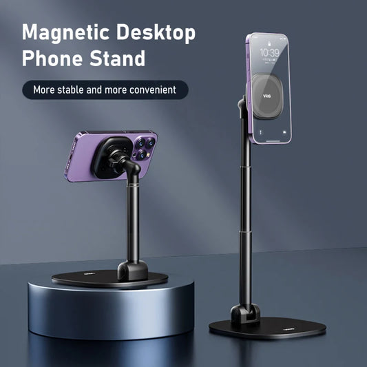 VRIG MG-04 Foldable Desktop Phone Stand with 360° Rotatable Magnetic Phone Mount Phone Holder Adjustable Height for iPhone