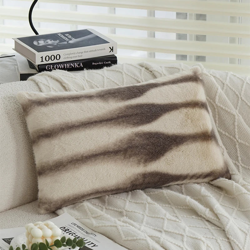 Gradient Plush Ultra-thick Cushion Cover Skin-friendly 30x50cm45x45cm Waist Pillow for Indoor Sofa Home Decorative Pillowcase