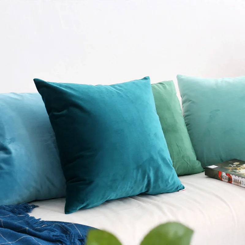 Luxurious High Quality Velvet Cushion Cover Mint Green Warm Home Decorative Pillow Cover for Sofa Bedroom Custom Size