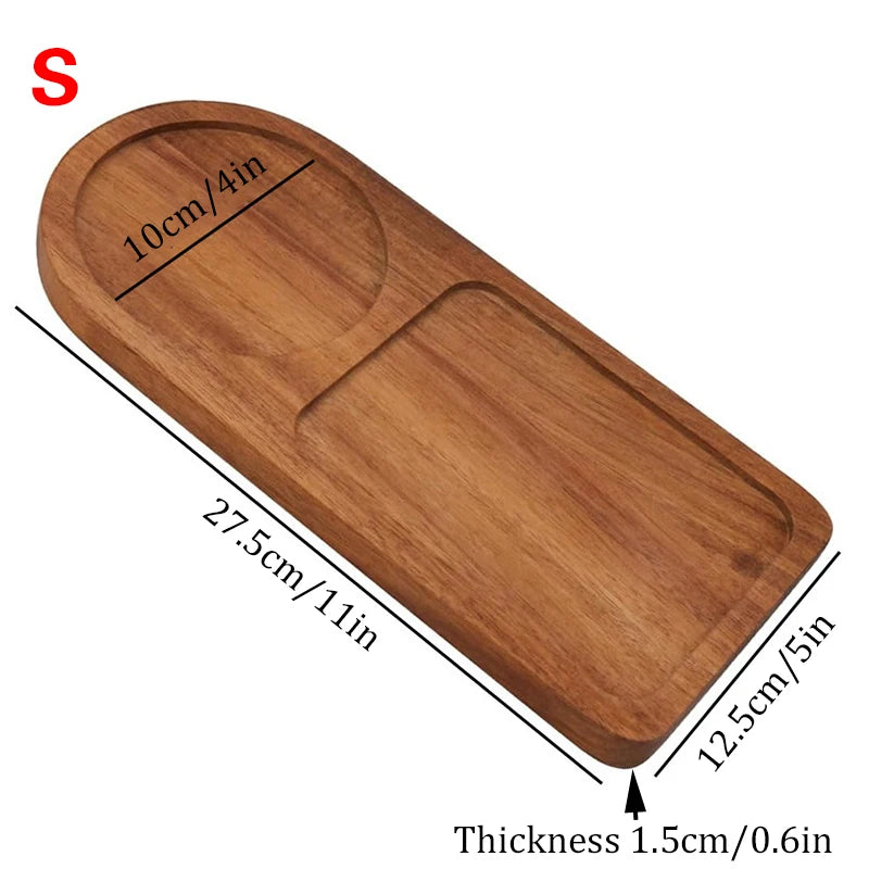 Coffee Tray Wooden Plate Breakfast Tray For Serving Food Hospitality Coffeeware Teaware Table Decoration Accessories