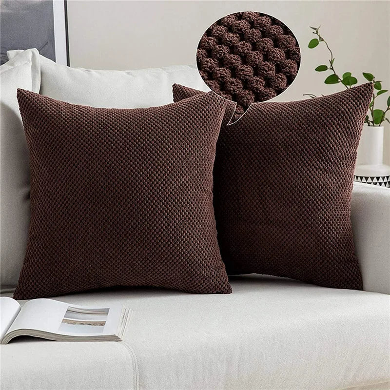 Brown Corduroy Cushion Cover Decorative Home Nordic Style for Living Room Sofa Suitable for All Seasons 45*45cm Pillow Cover
