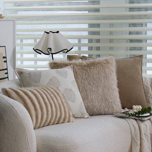 High-quality Silver Thread Fox Fur Cushion Cover 45x45cm Layered Plush 30x50cm Home Living Room Sofa Warm Decorative Pillowcas
