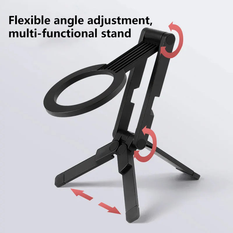Magnetic Phone Holder Tripod Travel Essentials Flexible Rotation Hands-Free Airplane Phone Mount Seat Phone Stand