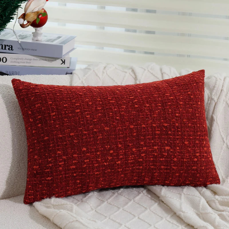 Cushion Cover Christmas Home Decoration 45x45 30x50cm Retro Red Simple Pillow Cover for Indoor Liviing Room Sofa Pillowcase