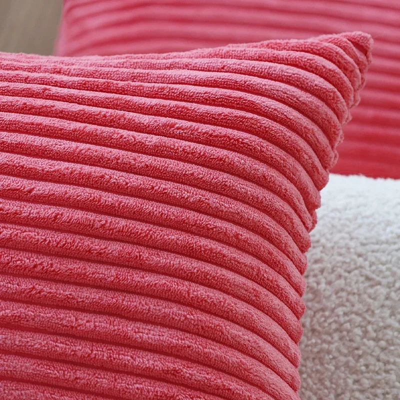 Blue/Pink Cushion Covers Super-Soft Striped Velvet Corduroy Home Decor Pillow 30x50cm Nordic Cover for Sofa Pillow Case