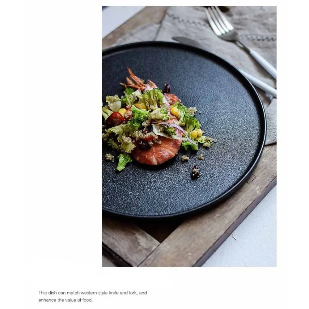 Tableware Ceramic Steak Plate Flat Durable Storage Tray Creative Multi-Function Western Dish Bread