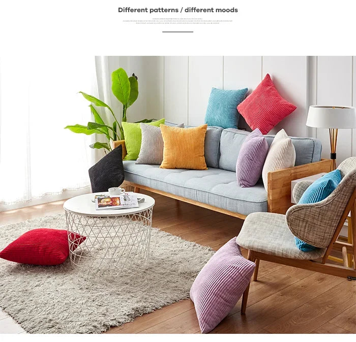 Corduroy Pillow Cover Cozy Cushion Cover 45x45cm For Living Room Sofa Decorative Pillows Nordic Home Decor Housse De Coussin