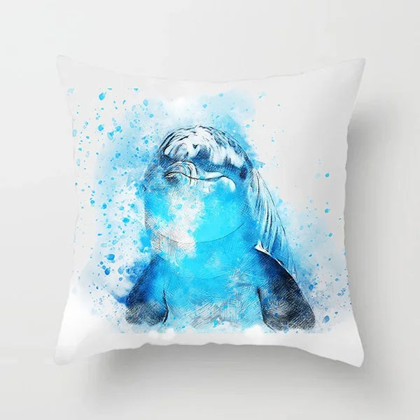 Vibrant Animal Portrait Pillow Covers 45x45cm Soft Velvet Decorative Cushion Cover Dog Cat Tiger Lion Pillowcases for  Sofa Car