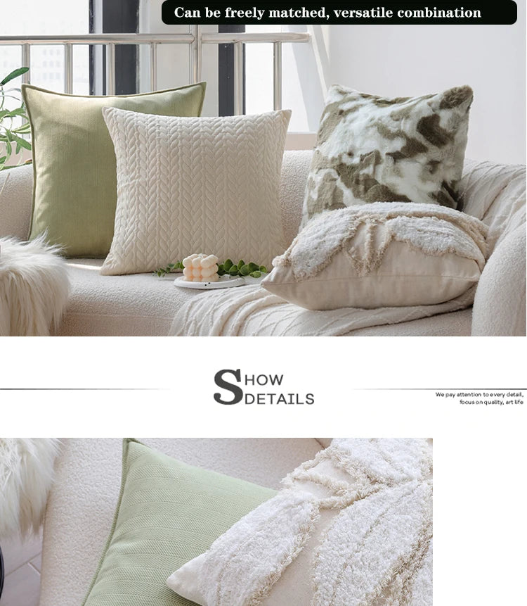 Cushion Cover With Personality and Features 45x45cm Exquisite Ins Home Decoration High Quality Pillowcase for Living Room Sofa