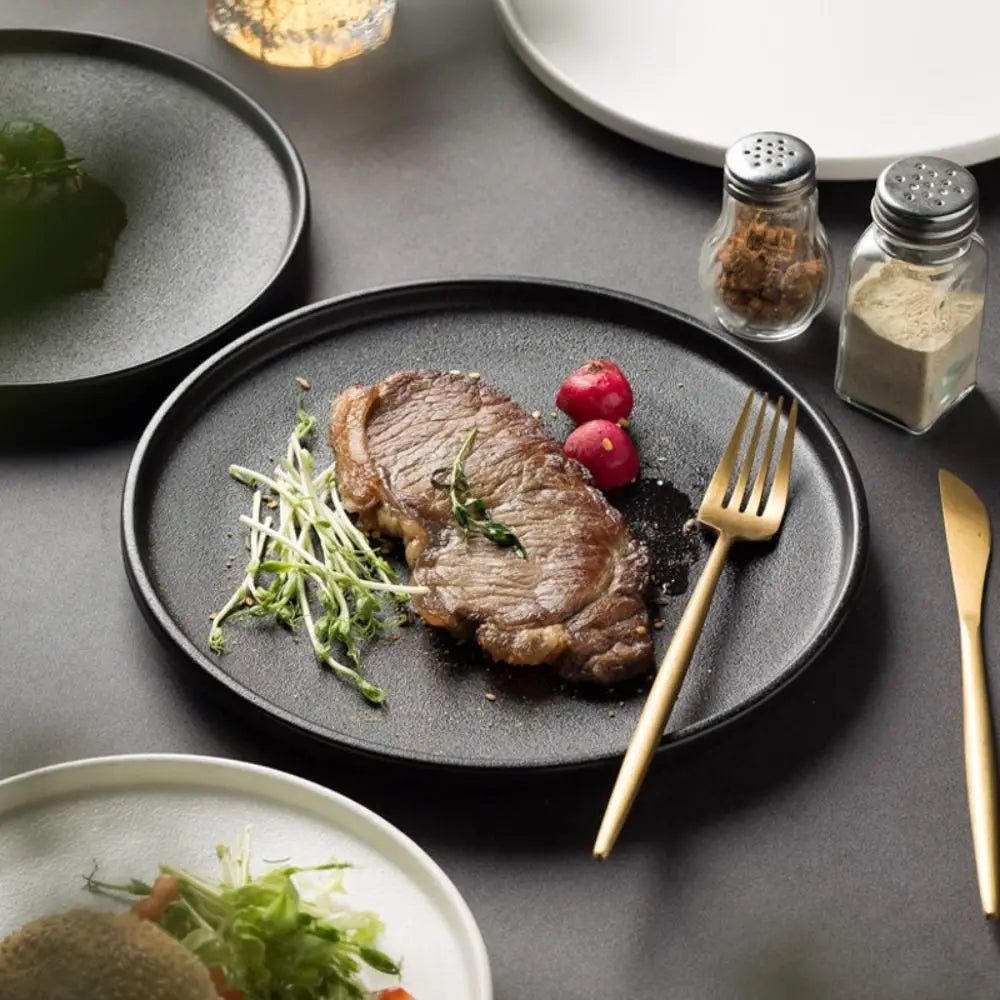 Tableware Ceramic Steak Plate Durable Reusable Western Dish Flat Multi-Function Dessert Tray Bread
