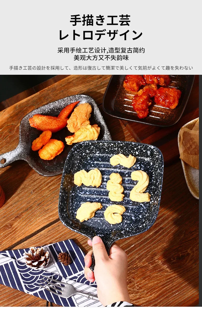 Ceramic tableware wholesale Ceramic tableware  High value Western food plate Baking Handle  Porcelain  Square plate Dinner plate