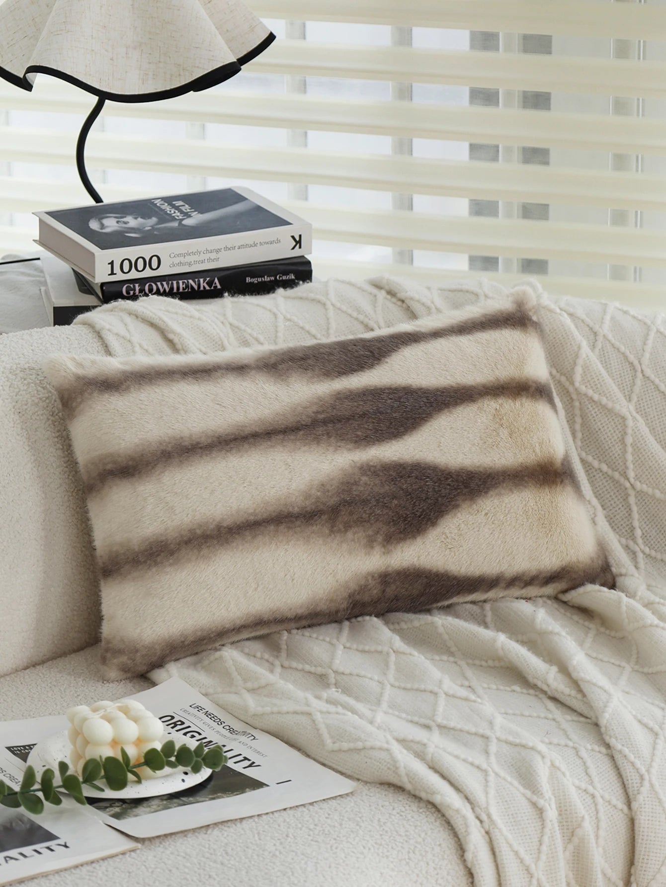Gradient Plush Ultra-thick Cushion Cover Skin-friendly 30x50cm45x45cm Waist Pillow for Indoor Sofa Home Decorative Pillowcase