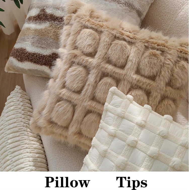 Wool High Quality Cushion Cover Brown Series Skin-friendly Home Decoration Pillow Cover 45x45 Cm Modern Simple Indoor Sofa