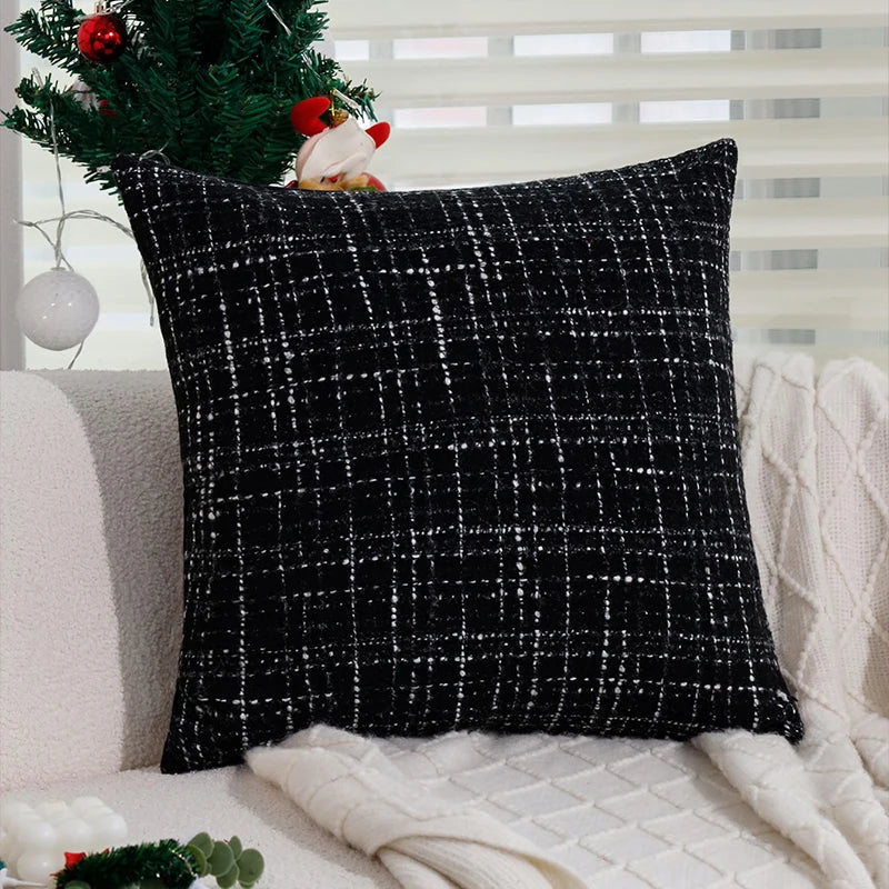 Cushion Cover Christmas Home Decoration 45x45 30x50cm Retro Red/Black Simple Pillow Cover for Lumbar recliner chair Pillowcase