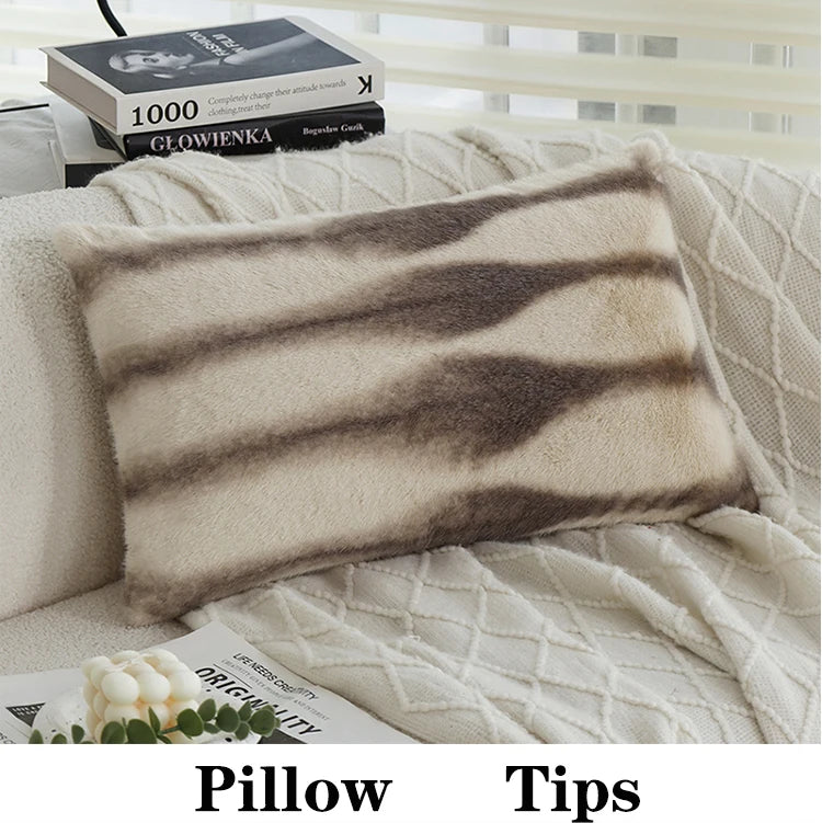 Gradient Plush Ultra-thick Cushion Cover Skin-friendly 30x50cm45x45cm Waist Pillow for Indoor Sofa Home Decorative Pillowcase