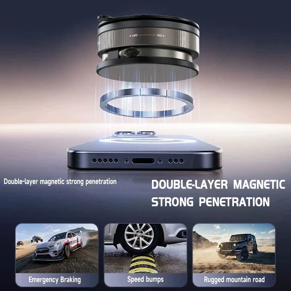 360° Rotating Magnetic Car Phone Holder-Super Strong Vacuum Suction Cup,Magnetic Mount,Universal Phone Stand for All Smartphones