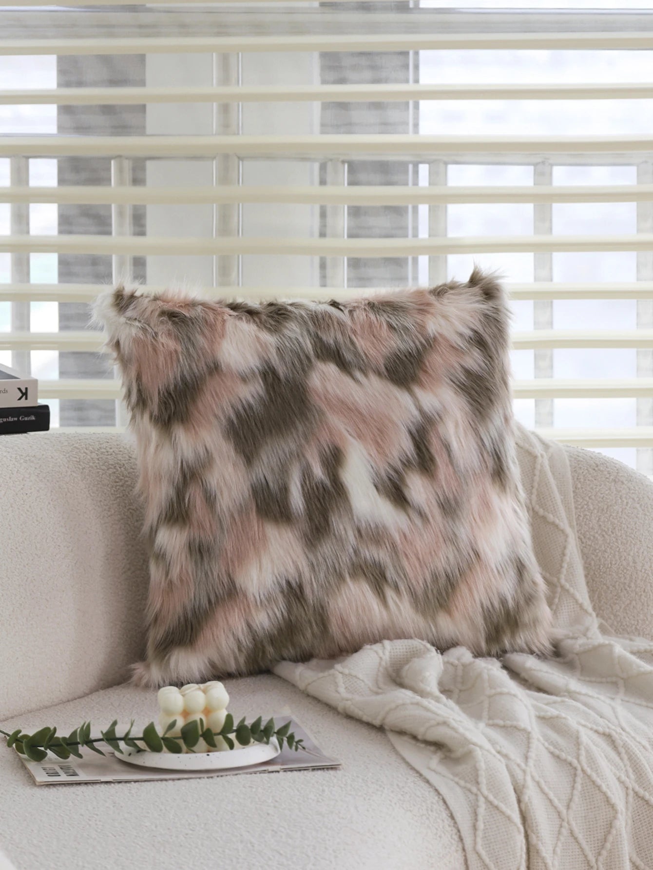 Gradient Plush Thick Cushion Cover High Quality 30x50cm 45x45cm Lumbar Pillow for Indoor Ins Sofa Home Decorative Pillowcase