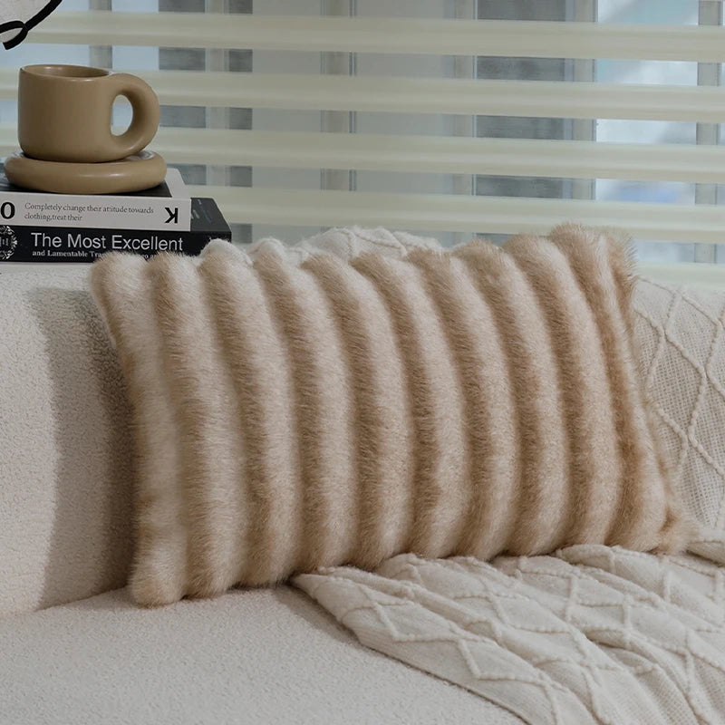 High-quality Silver Thread Fox Fur Cushion Cover 45x45cm Layered Plush 30x50cm Home Living Room Sofa Warm Decorative Pillowcas