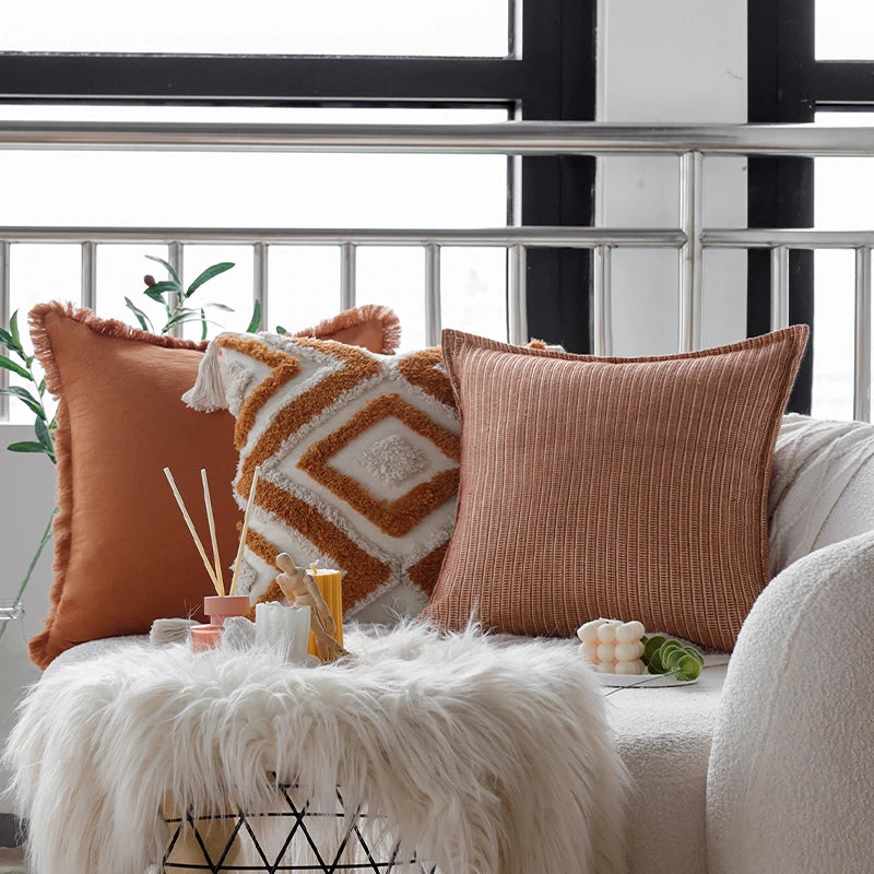 Geometric Cushion Cover Tufted Free Match High Quality Ins Home Decor for Living Room Sofa Pillow Cover 45x45cm Versatile