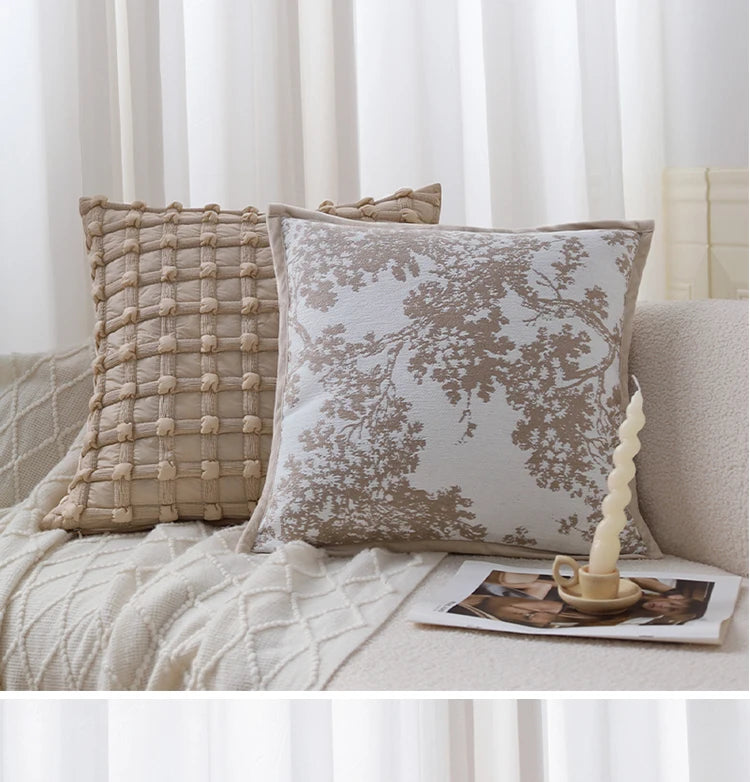 High-quality Cushion Cover Brown Series Skin-friendly Home Decoration Pillowcase 45x45 Living Room Sofa Modern Simple Versatile