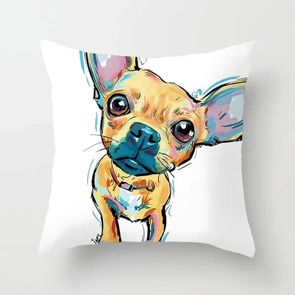 Vibrant Animal Portrait Pillow Covers 45x45cm Soft Velvet Decorative Cushion Cover Dog Cat Tiger Lion Pillowcases for  Sofa Car