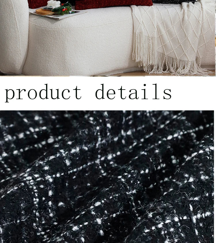 Cushion Cover Christmas Home Decoration 45x45 30x50cm Retro Red/Black Simple Pillow Cover for Lumbar recliner chair Pillowcase