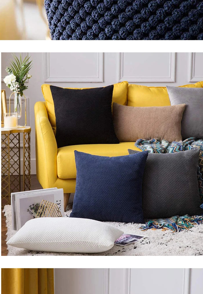Brown Corduroy Cushion Cover Decorative Home Nordic Style for Living Room Sofa Suitable for All Seasons 45*45cm Pillow Cover