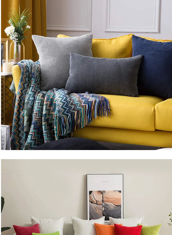 Brown Corduroy Cushion Cover Decorative Home Nordic Style for Living Room Sofa Suitable for All Seasons 45*45cm Pillow Cover