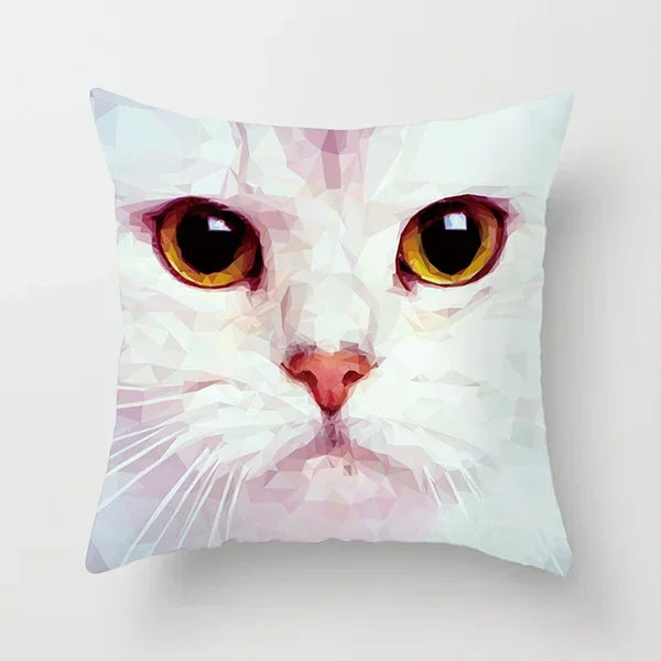 Vibrant Animal Portrait Pillow Covers 45x45cm Soft Velvet Decorative Cushion Cover Dog Cat Tiger Lion Pillowcases for  Sofa Car