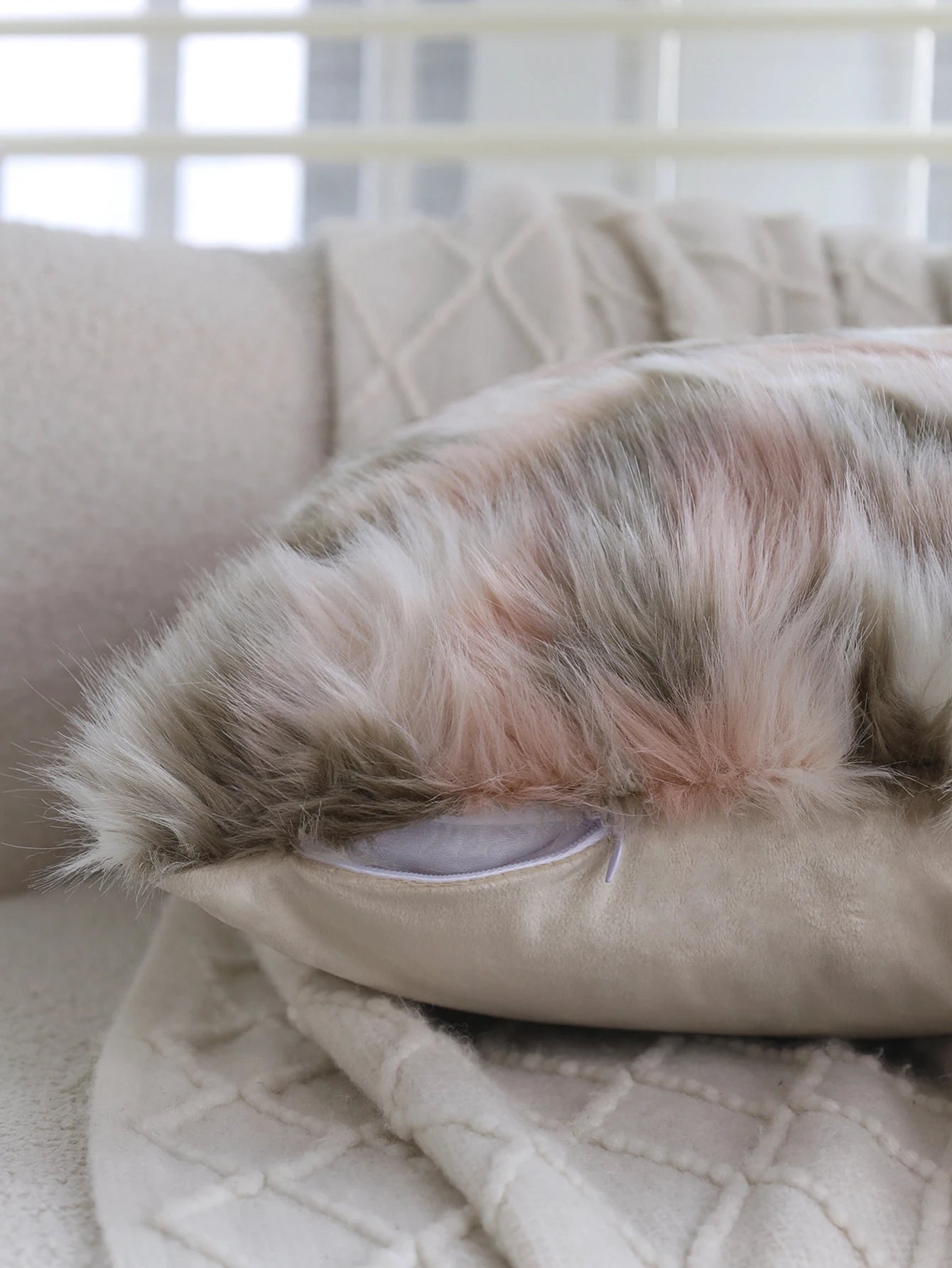 Gradient Plush Thick Cushion Cover High Quality 30x50cm 45x45cm Lumbar Pillow for Indoor Ins Sofa Home Decorative Pillowcase