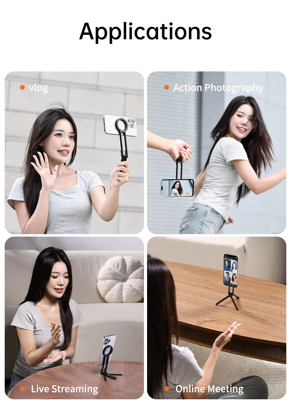 Ulanzi MA30 Magsafe Phone Tripod Dual-sided Magnetic Phone Holder Phone Stand for Iphone 16 15 Outdoor Travel Vlog LiveStreaming